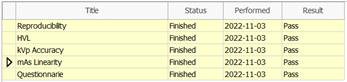 Figure 3. Ocean Next Professional template with a number of tests