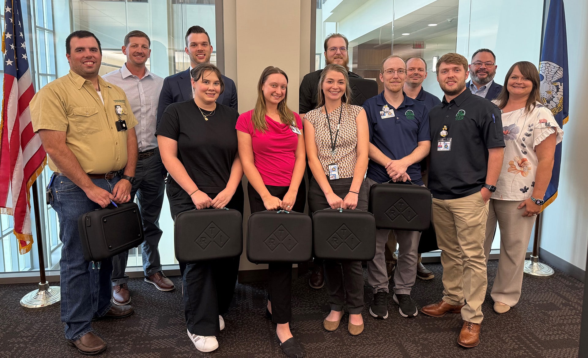 The LDEQ team with Justin Hines and Brandon Firestine from RTI, ready for Mako training.