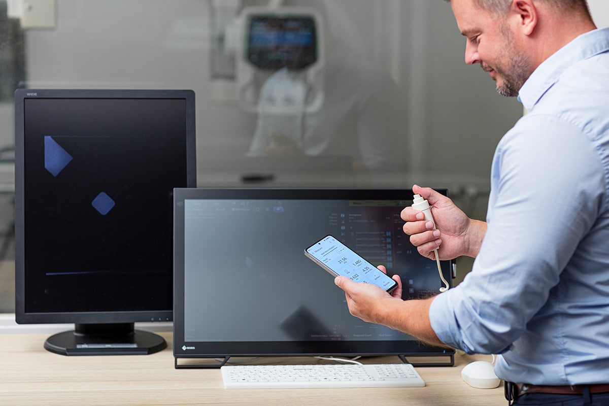 Mako Display in control room while performing testing