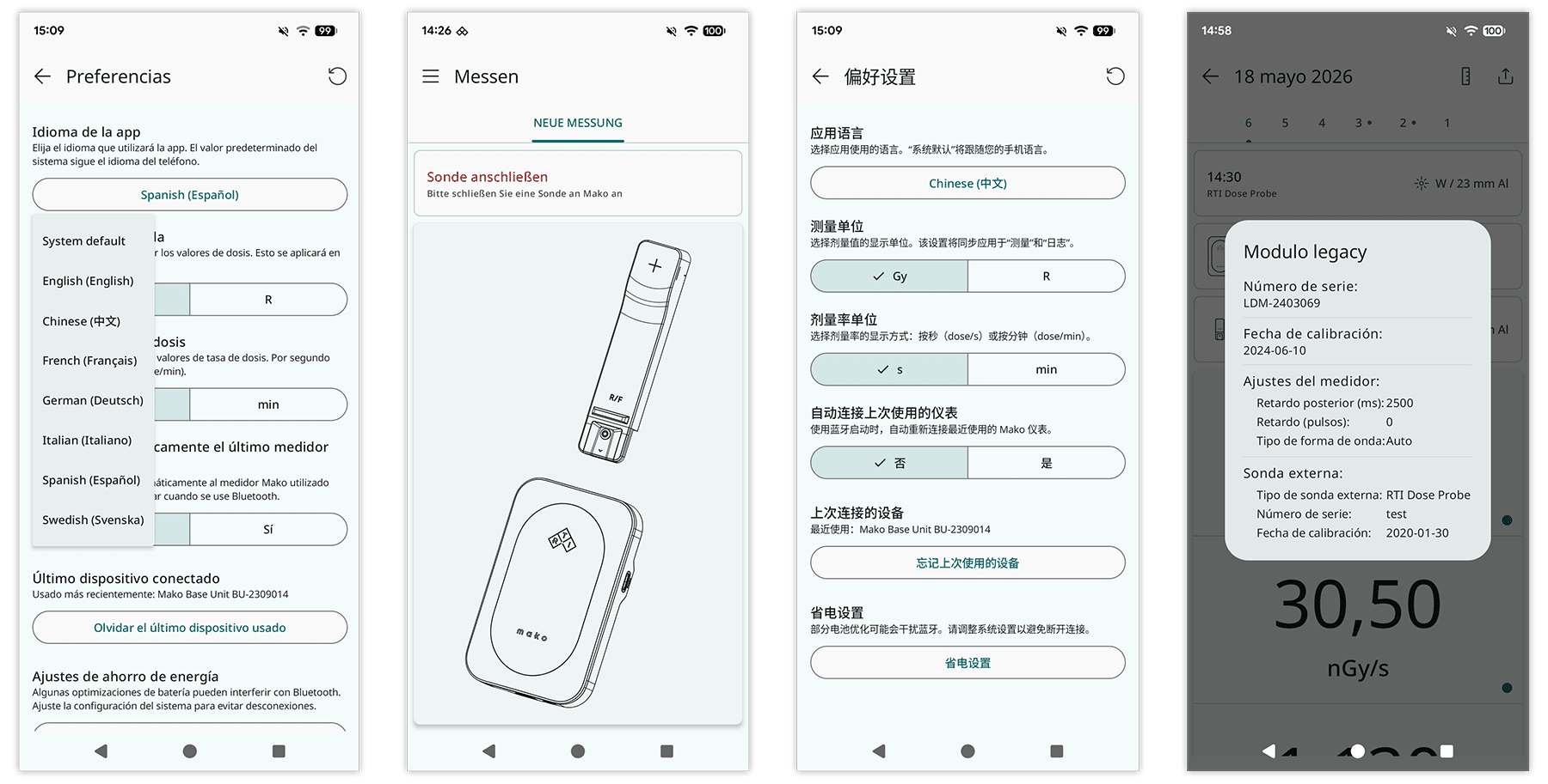 Mako Display App, multiple languages